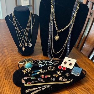 Huge lot of gold tone costume jewelry